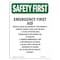 Signmission OSHA SAFETY FIRST, 7" Height, Decal, 7" x 5", Portrait, Emergency First Aid Should Liquid OS-SF-D-57-V-11072 - alternate 1